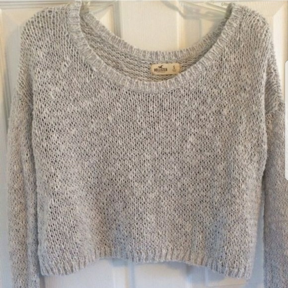 Hollister Sweaters - New Hollister Cropped Grey Soft Knit Sweater